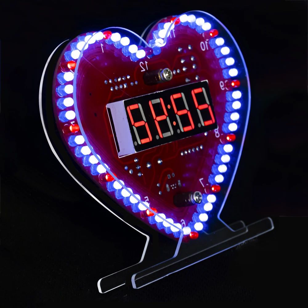 Diy Audio Electronics Kit - DIY Electronic Kit Multi-function Heart-Shaped LED
