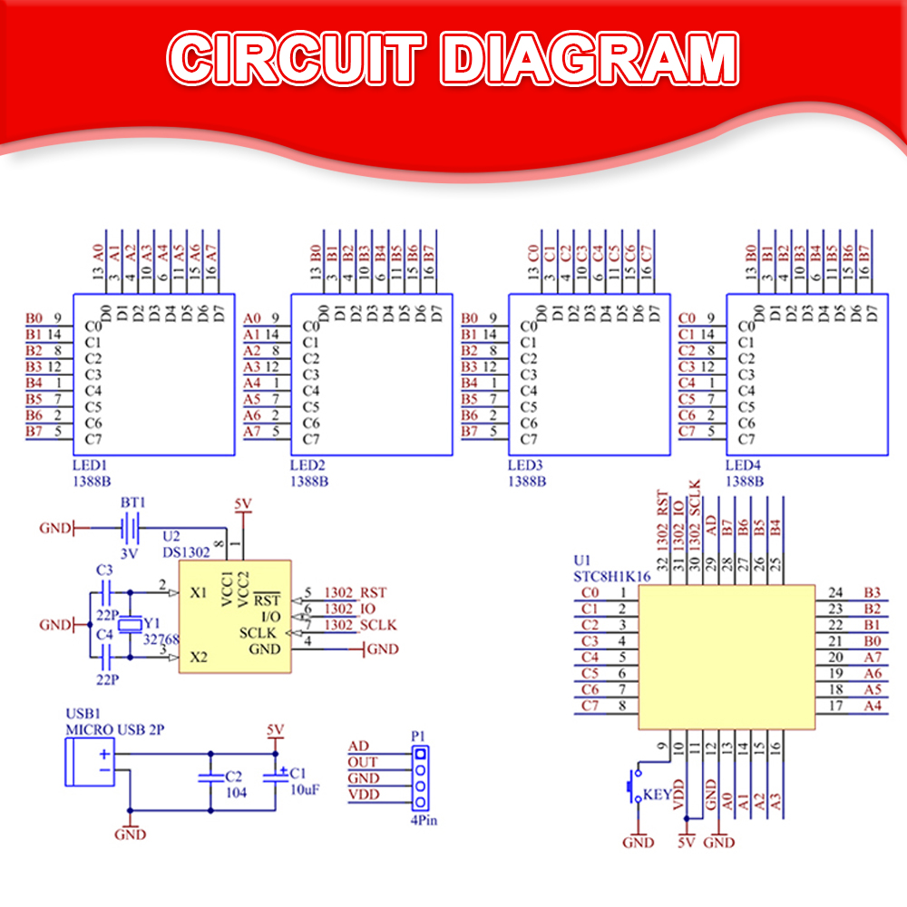 DIY LED Music Spectrum DS1302  - Diy Audio Electronics Kit review and price