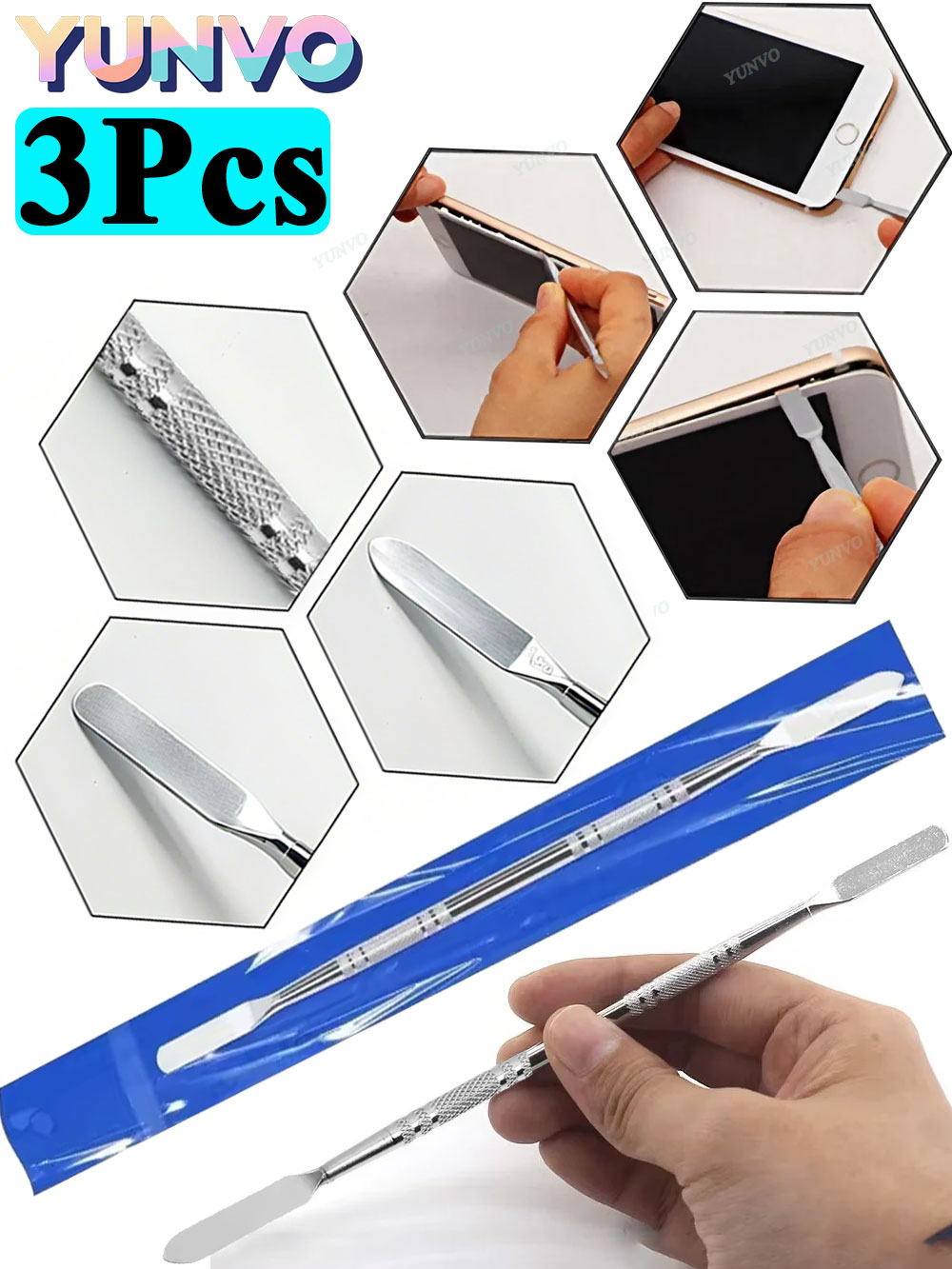 3Pcs Metal Spudger Crowbar Sta - Diy Electronics Repair review and price